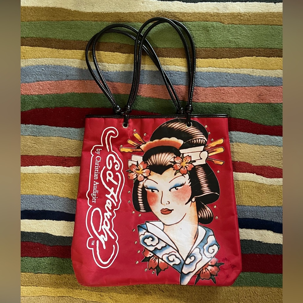 Ed Hardy Geisha Girl Tattoo Art Tote Bag